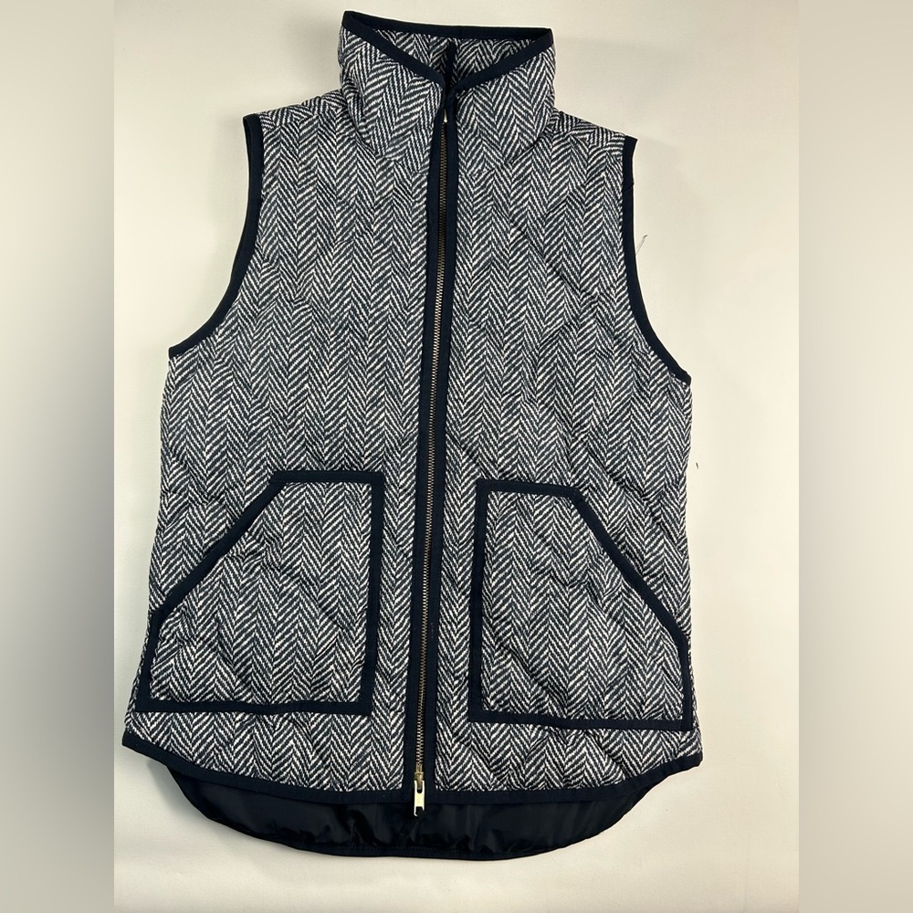 J. Crew black & white Vest with Herringbone Lining
